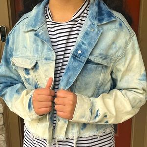 SOLD ON DEPOP Acid Washed Grunge cropped Denim Jacket